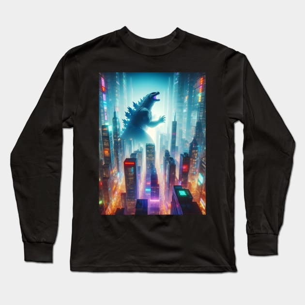 onstrous Elegance: Unleash Godzilla vs. Kong Vibes in Epic Creature Couture! Long Sleeve T-Shirt by insaneLEDP